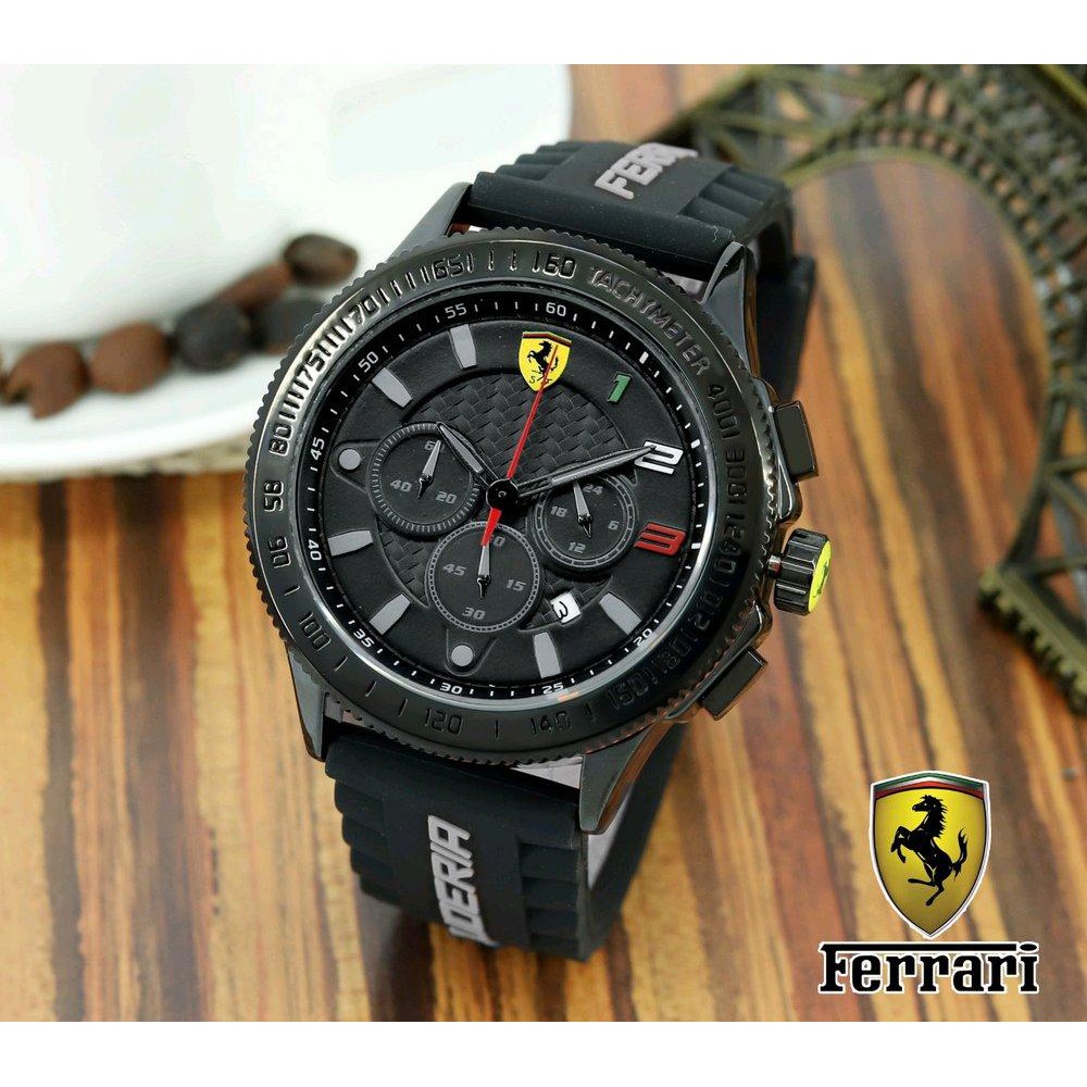 Ready Jam tangan ferrari pria karet Murah