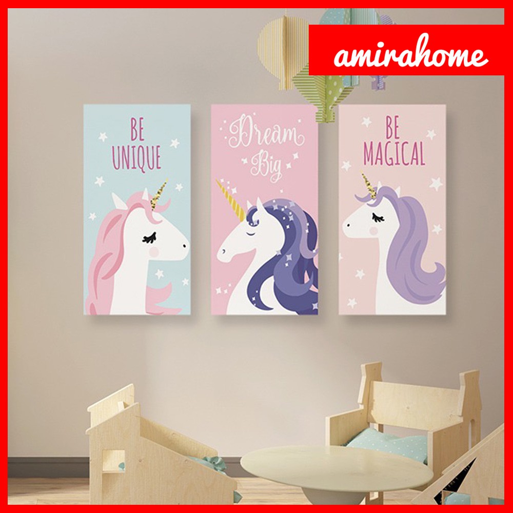 Dapat 3 Dekorasi Tema Unicorn Kamar Anak dekor Hiasan Dinding Pajangan Rumah Kamar Kids Walldecor