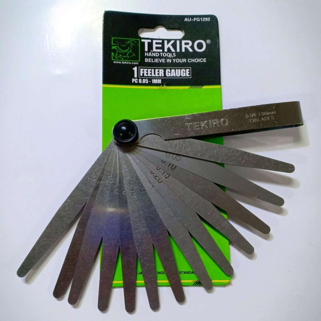 Tekiro Puller / Feeler Gauge Kunci Stel Klep 13 Blades 0,05 - 1 mm