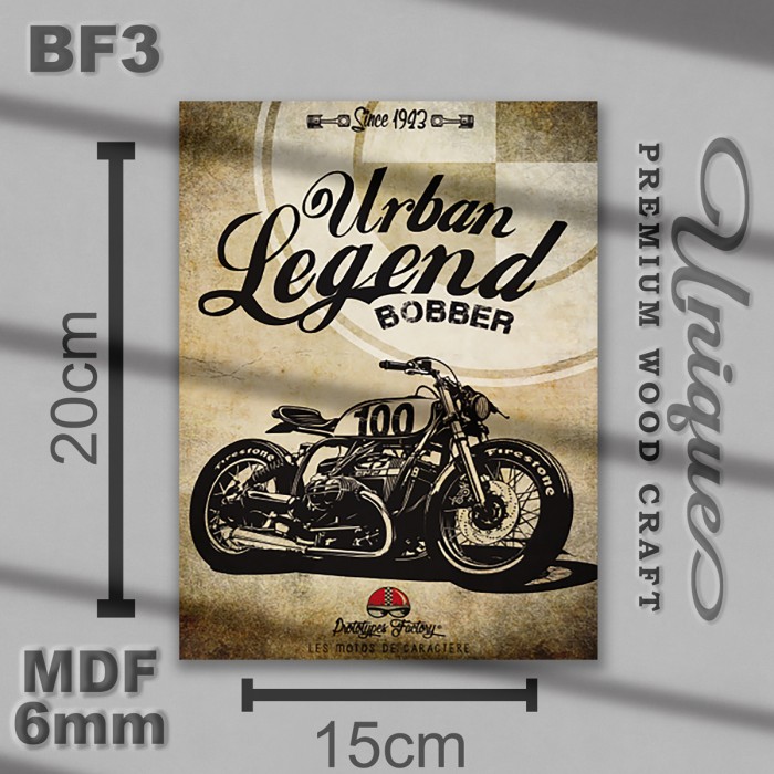 Classic Vintage Urban Legend Motorcycle Kayu Hiasan Dinding Kamar