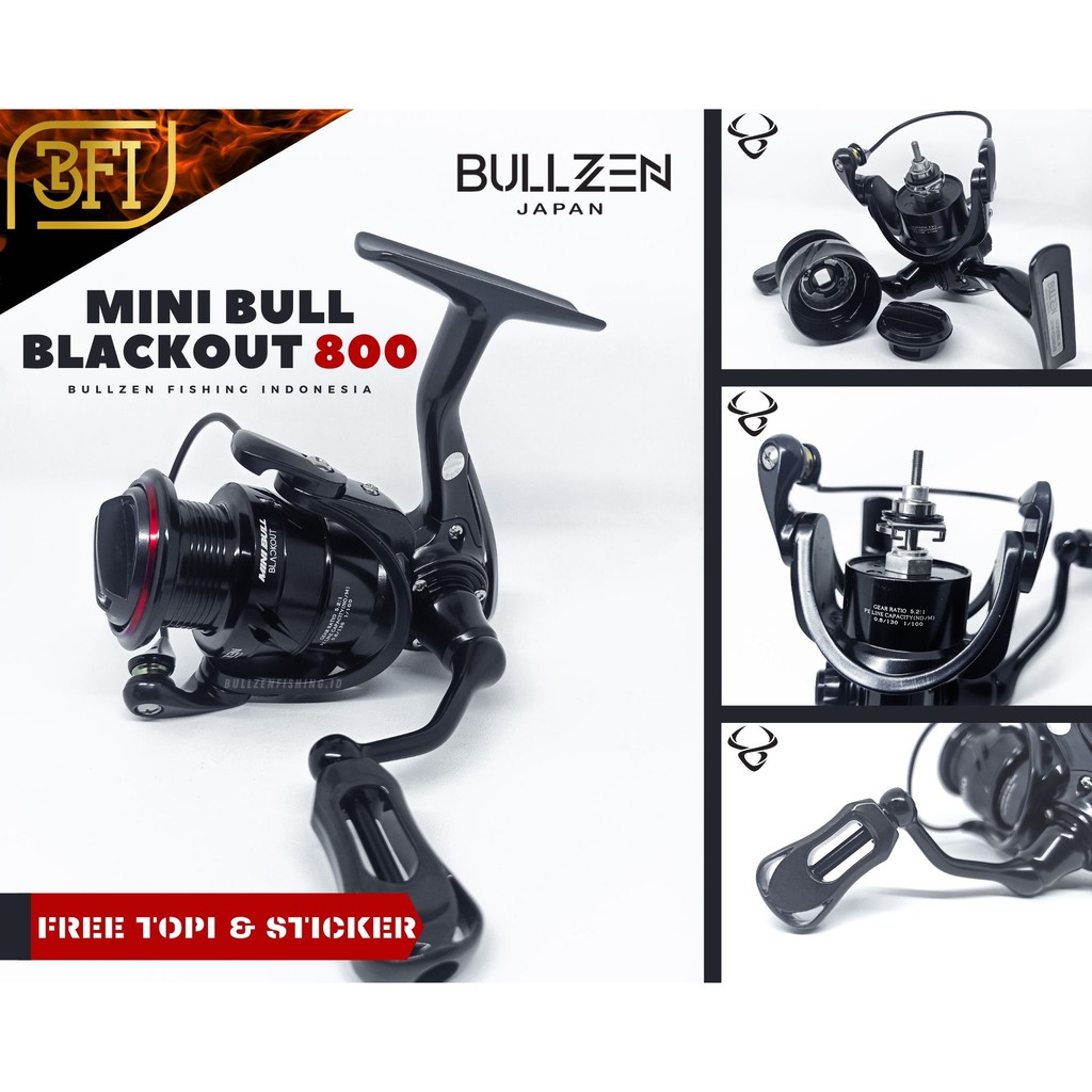 Reel Bullzen Mini Bull BLACKOUT SW 800 Bullzen Original Berhologram DISTRIBUTOR RESMI