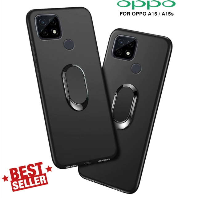 Case Oppo A15 A15s RING Bracket Magnetic Slim Matte Softcase Casing