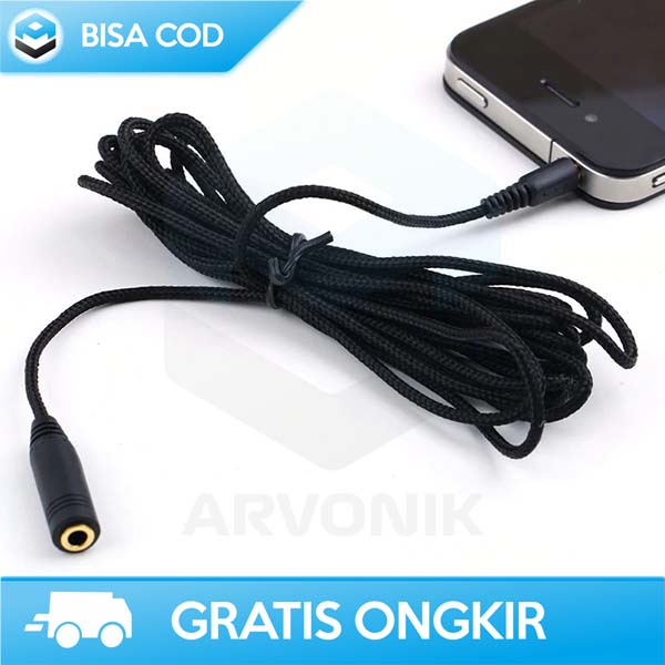 KABEL AUX AUDIO 3 METER EMAS PLAT 24K GOLD NILON KONEKTOR HIFI 3.5MM