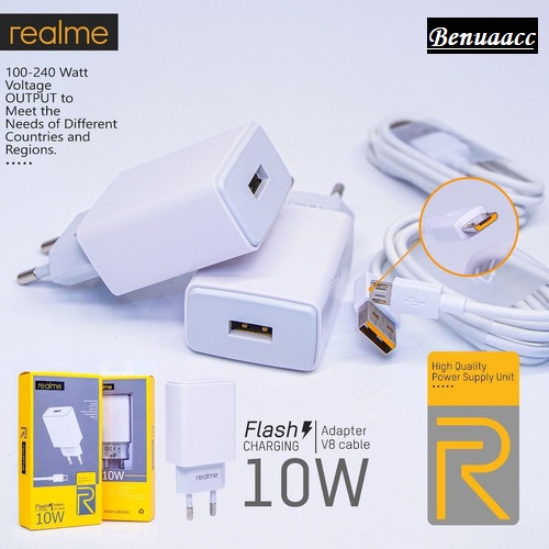 (ba) TC/Travel Charger Brand Realme 10W Micro USB &amp; Type C