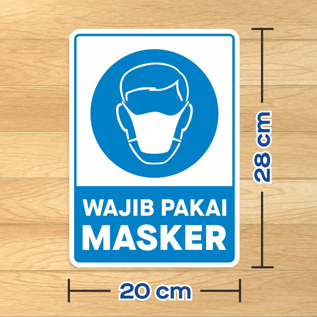 

Stiker Sign Vinyl Sticker Wajib Pakai Masker 20 x 28 cm