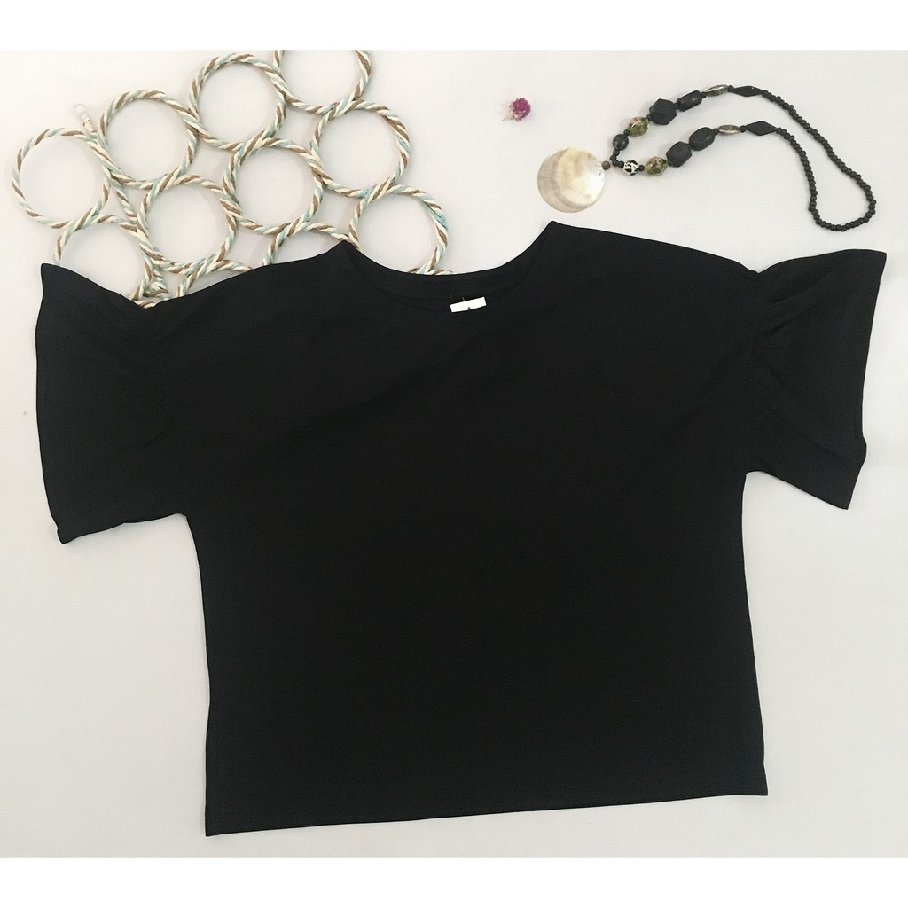 Blouse Wanita Hitam | Blouse Wanita Lengan Pendek | Atasan Wanita Warna Hitam