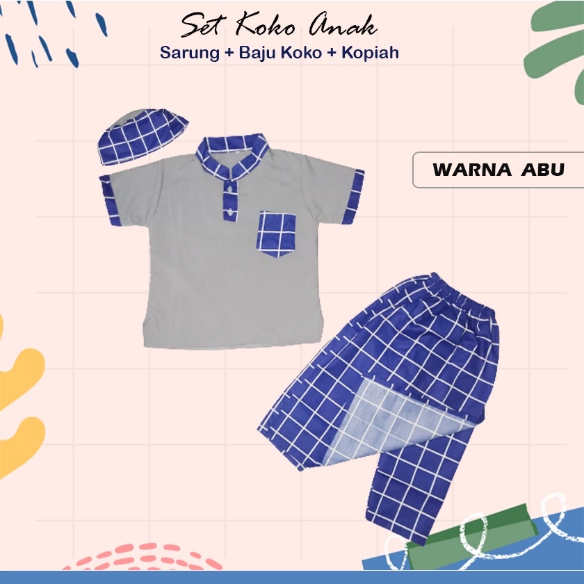 Lucu Keren Motif Polkadot BUnga KOtak / SARUNG CELANA ANAK BAJU MUSLIM ANAK LAKI-LAKI USIA 1-10 TAHU