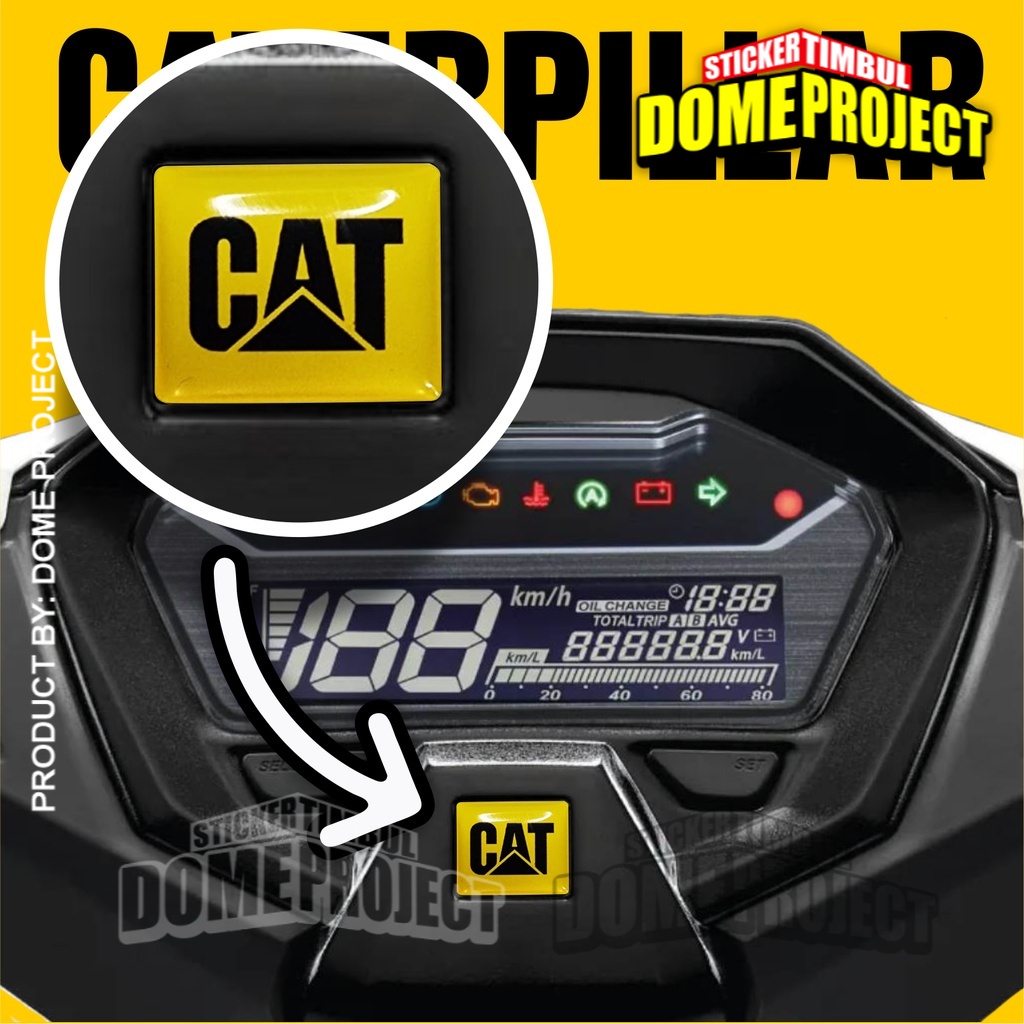 EMBLEM SPIDOMETER HONDA LOGO CATERPILLAR STIKER TIMBUL AKSESORIS MOTOR STICKER SPEEDOMETER