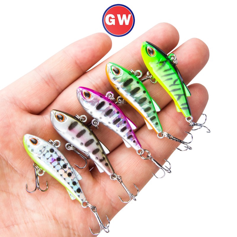 Umpan Pancing Metal Lure Umpan Pancing Buatan Umpan Ikan Umpan Mancing Alat Pancing Murah relix nusantara 1PCS 3.8g/4cm Kail Pancing Mini Minnow Lure Vib Alat Pancing Umpan Mancing