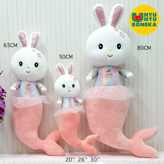 boneka Kelinci mermaid 50cm 65cm rabbit kawai ikan mermaid ultah anak girl pretty girl elsa anna