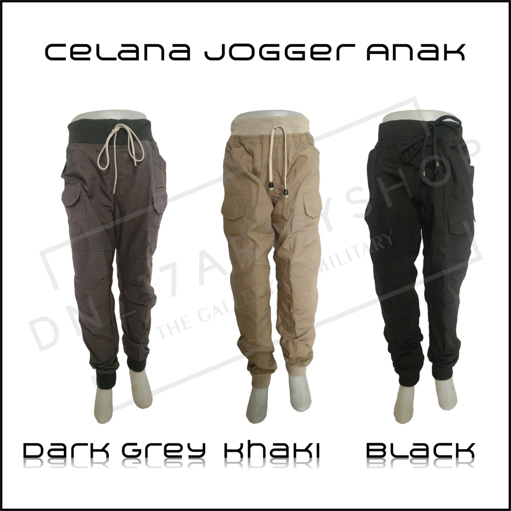 Celana Anak Tactical Lapangan/Joger Krem,Hitam,Abu Ripstop TR