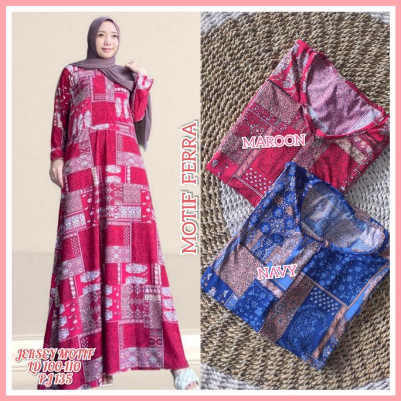 [Fashion Muslim] Gamis JERSEY MOTIF busui | terbaru | terlaris,