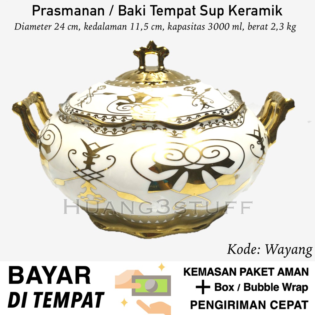 Prasmanan Keramik Bulat / Baki Tempat Lauk Keramik Bulat Prasmanan / Tempat Lauk Opor Soup Pot