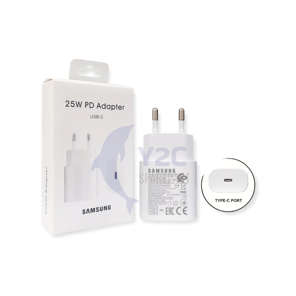 ADAPTOR SAMSUNG GALAXY NOTE 10 / NOTE 20 TA800 25 WATT TYPE C FAST CHARGING ORIGINAL OEM / CASAN CAS