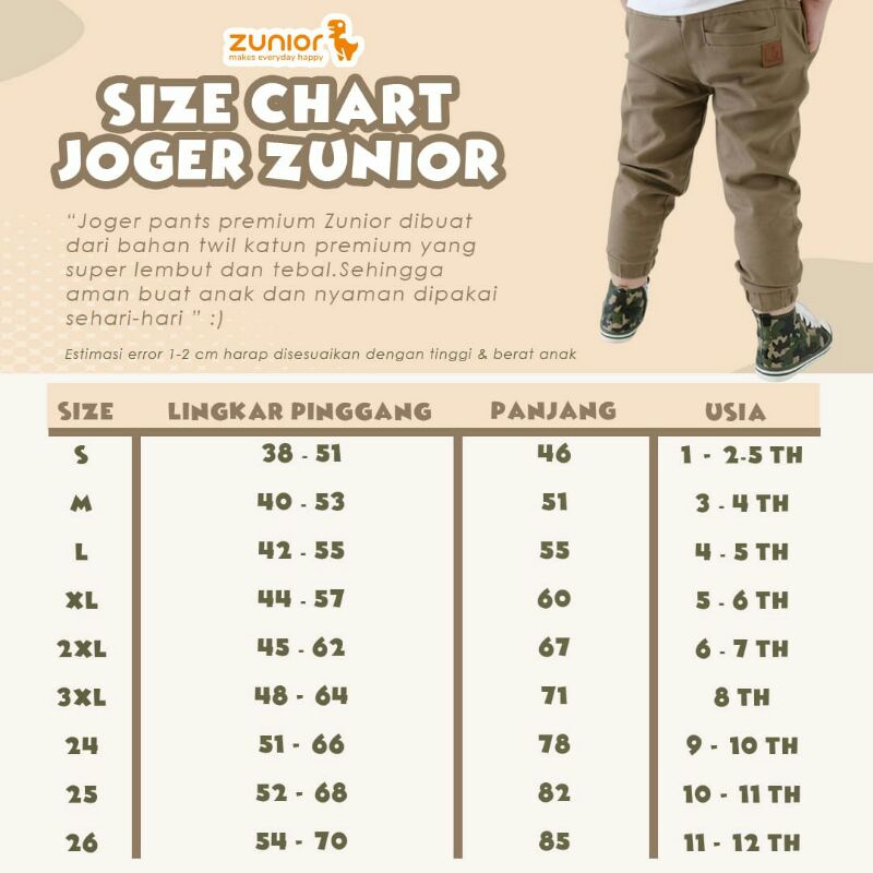 Celana Joger Anak 1-9 Tahun Zunior