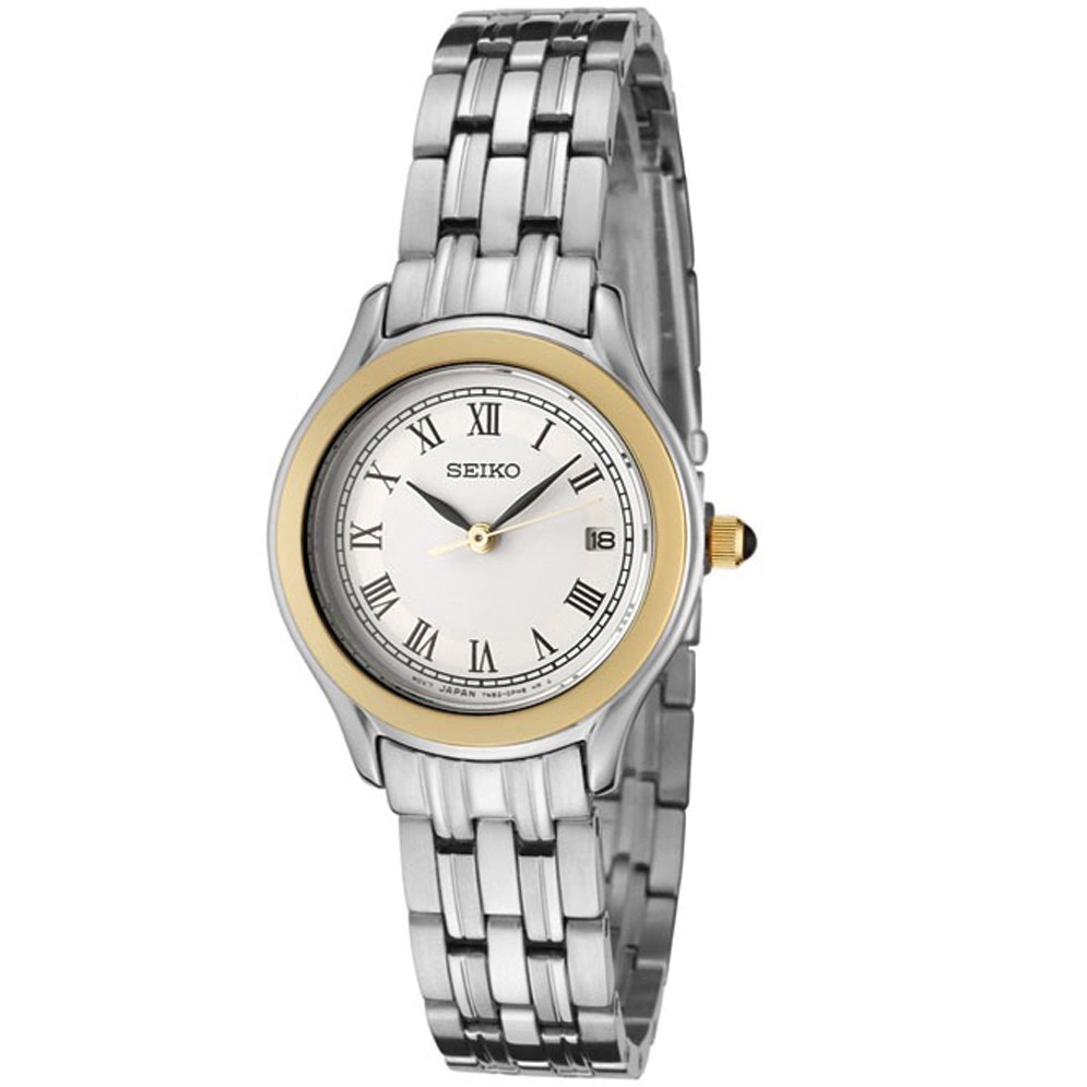 Seiko Lades SXDC26P1 Original Gold Bezel | Jam Wanita SXDC26