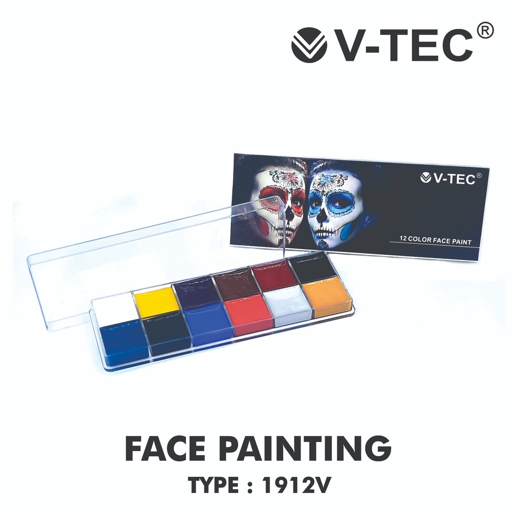 

Face Painting 12 Color V-Tec #1912V / Face Paint 12 Warna Vtec Cat Untuk Wajah – SHABG