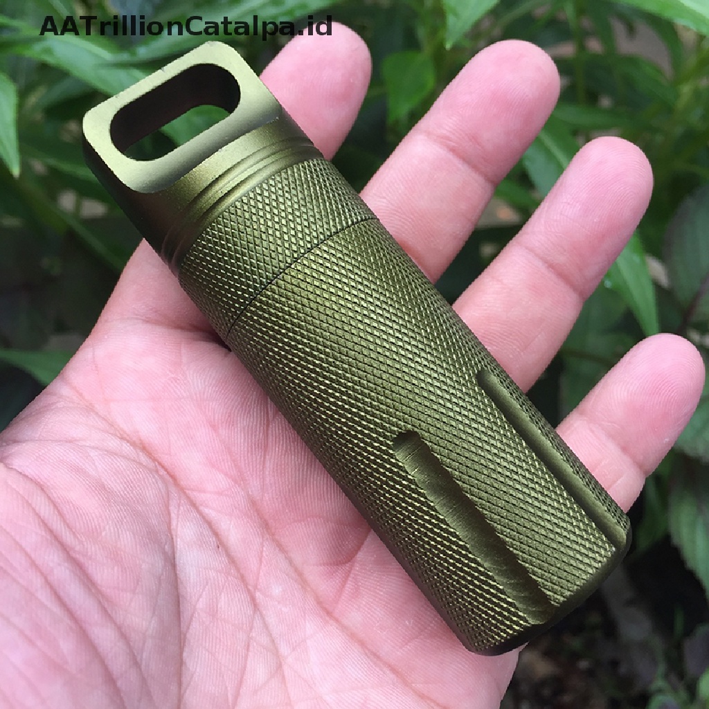 Aatrillioncatalpa Botol Mini EDC Anti Air Holder Obat Pil Untuk Campingoutdoorsurvival