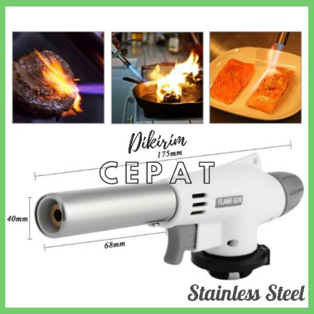 Kepala gas portable alat bakar ikan Torch Flame Gun Las Butane Torch api