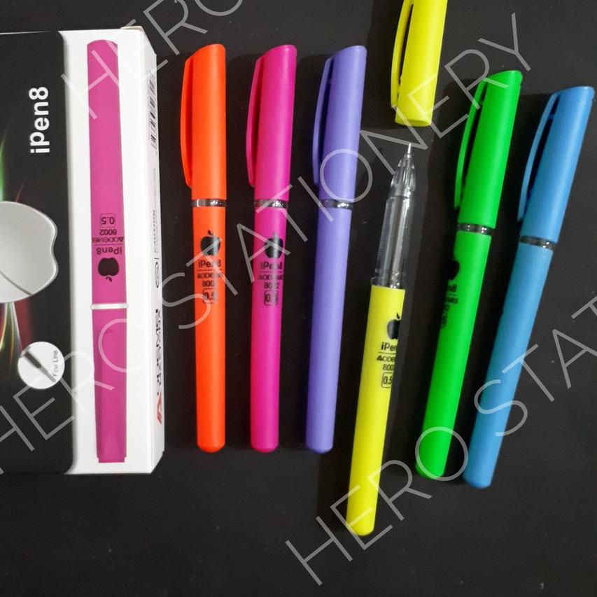 

QR76Q* ,Pen ballpen gel ipen 8 odemei mastona casing warna colourful 0.5 mm . 12 unit,.!