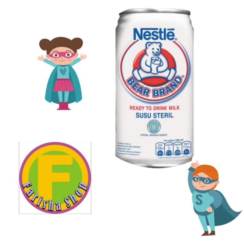 

Bear Brand Susu Sapi Steril Kemasan Kaleng Uk.189 Ml