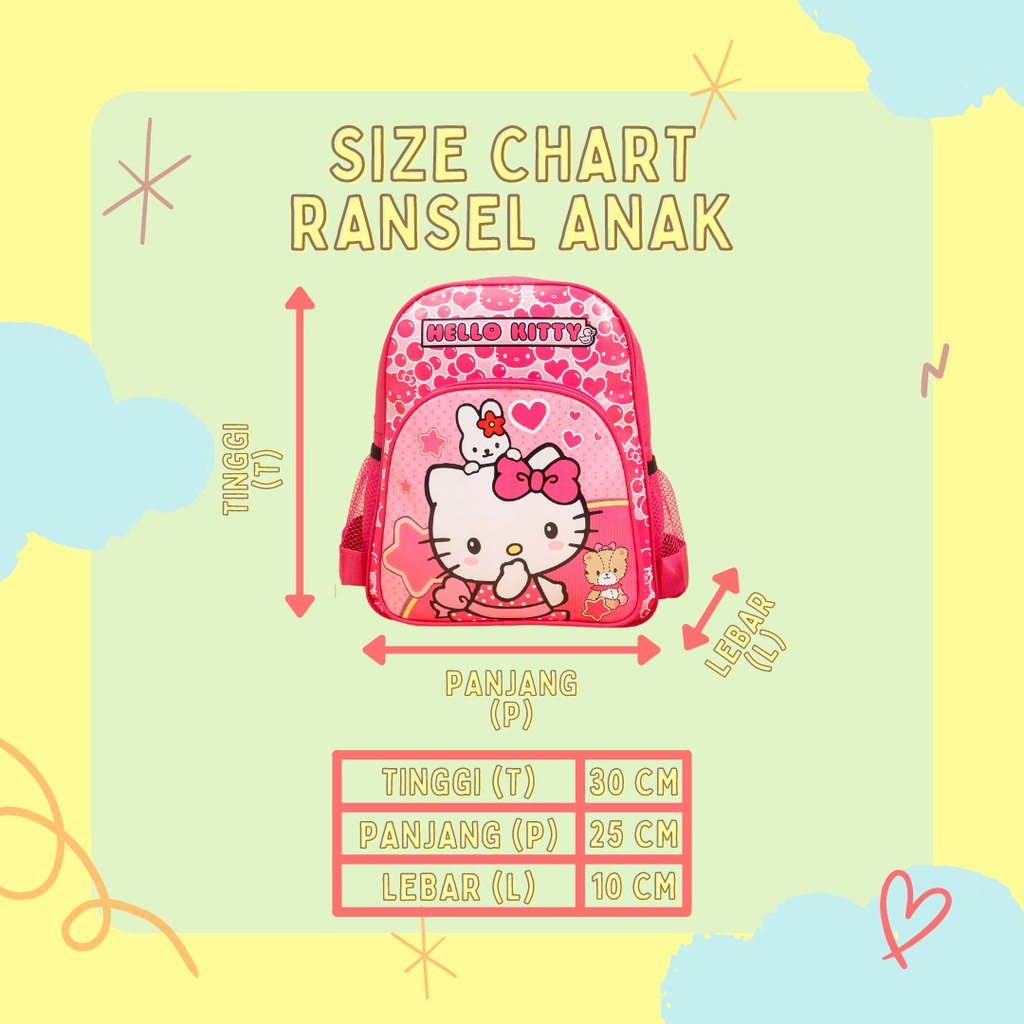 TOKOGROSIRAN.ID - TAS RANSEL ANAK PAUD KANTONG BOTOL MINUM TAS RANSEL ANAK SEKOLAH KARAKTER HELLO KITTY LOL BTS UNICORN