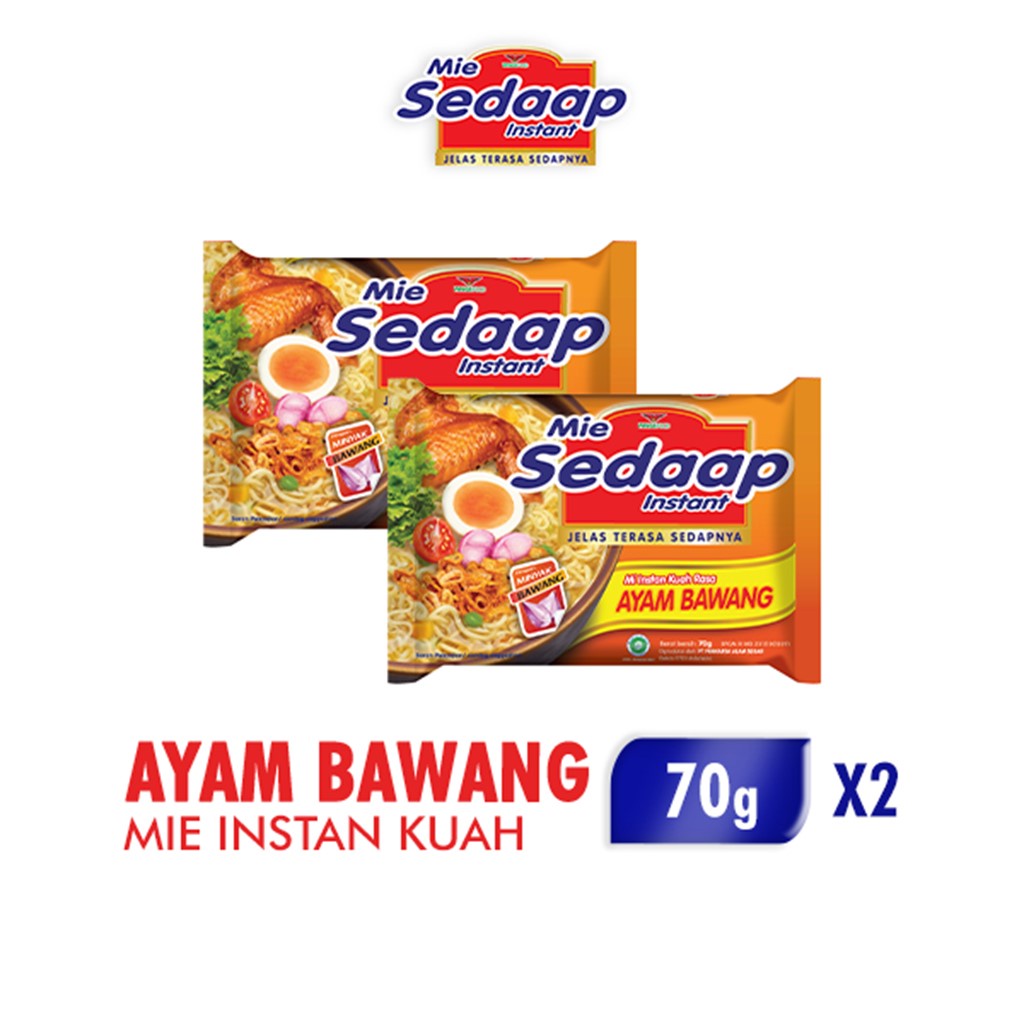 

Sedaap Mie Instan Ayam Bawang Bag 70 gr x2