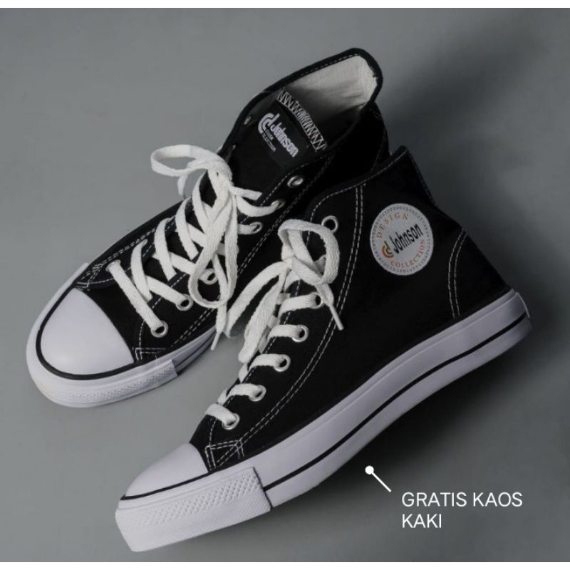 Sepatu Johnson Basic Black White Original Sepatu Jhonson Hitam Sepatu jonshon Original Sepatu Pria j