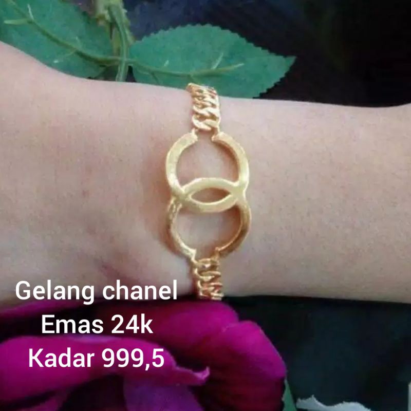Gelang chanel emas 24k kadar 999/98%