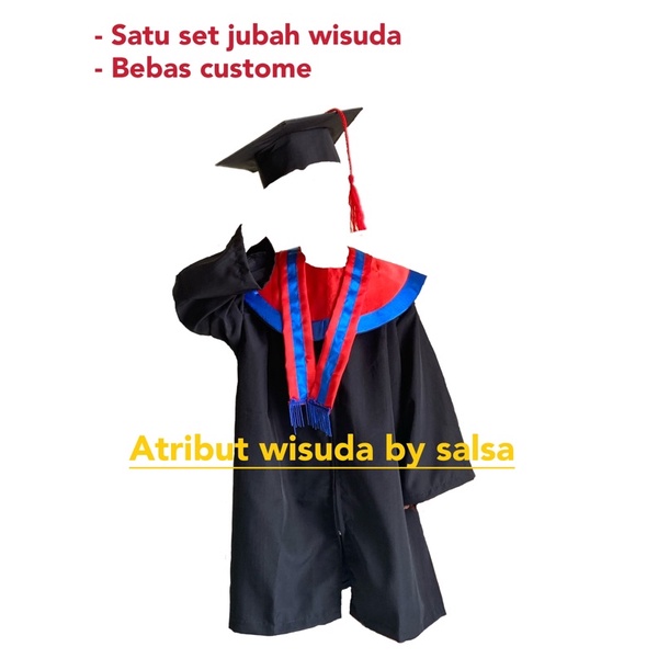 Jubah wisuda TK, satu set jubah wisuda Tk