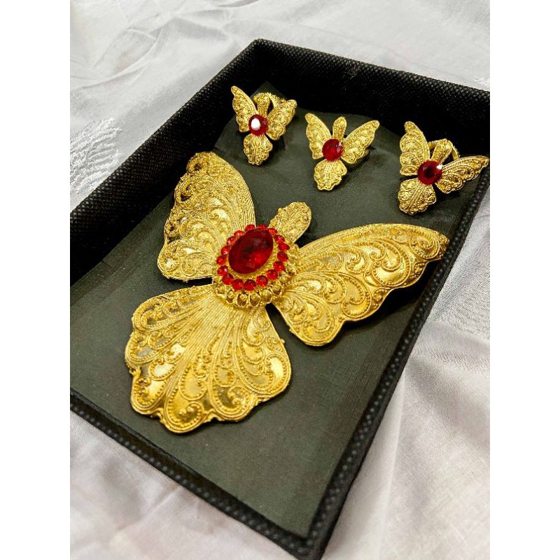 Set Bros Alpaka Kupu kupu Khas Bali D3