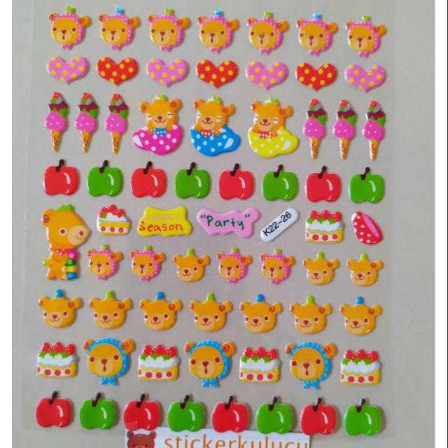 

Stiker anak timbul BERUANG & MAKANAN