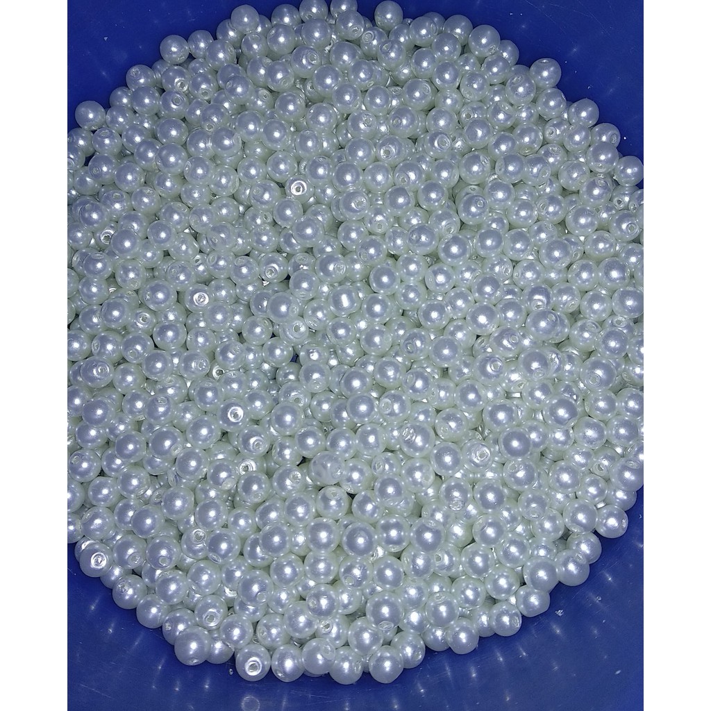 30 Gram Mote Mutiara 6mm Putih 30 gram-Mote Mutiara Kwalitas Super Padat Berat