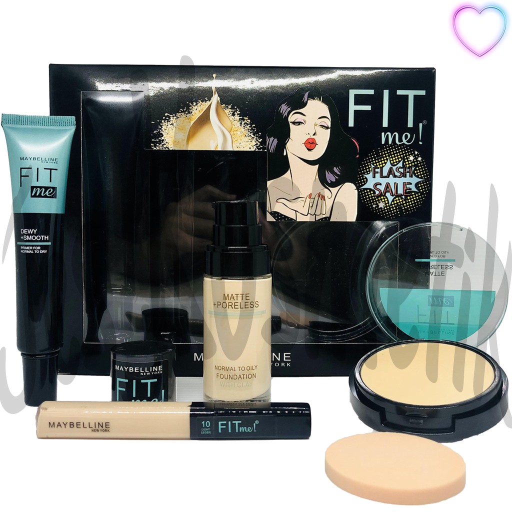 Kosmetik MYB Make Up Set Flash Sale 4 in 1 Wajah Bedak Padat Foundation Primer / Grosir Kosmetik