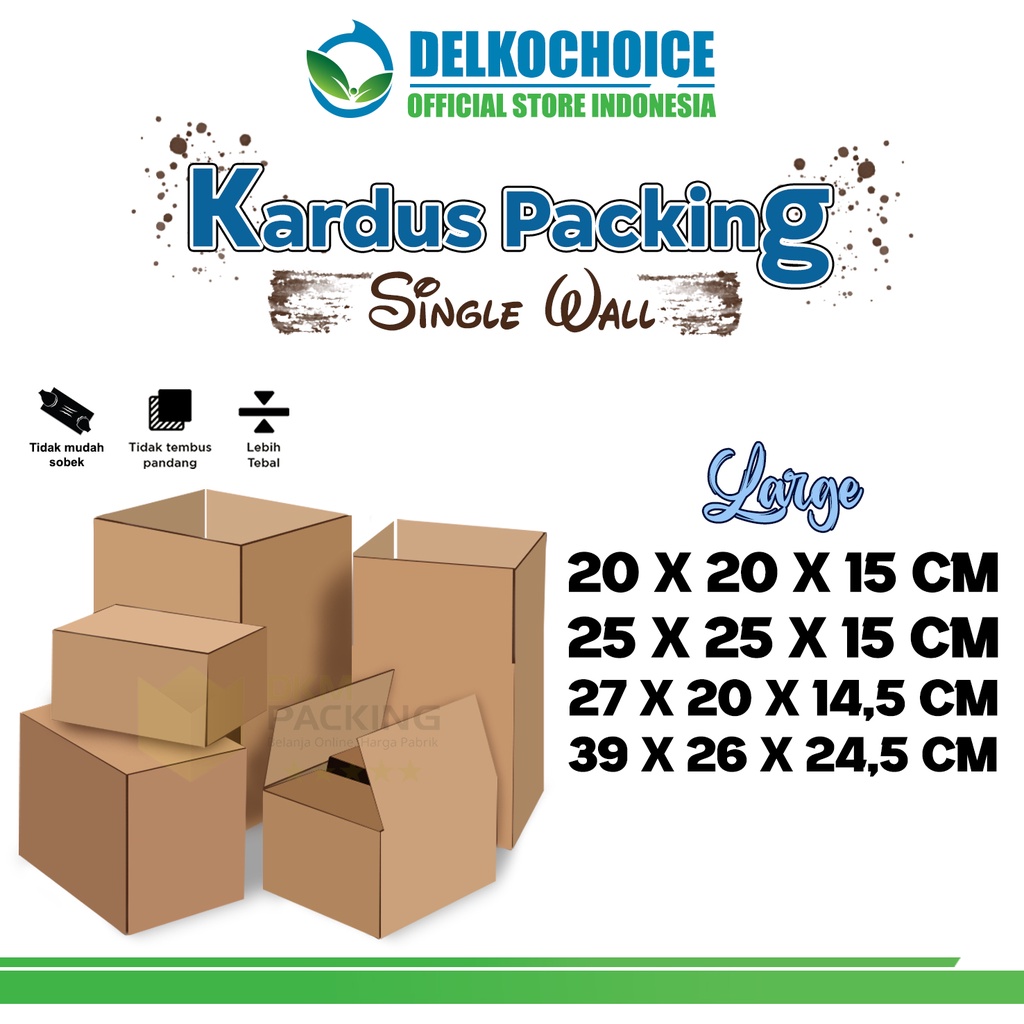 

KARDUS KARTON PACKING LARGE BOX KOTAK DUS RUSFET BESAR PACKAGING POLOS TEBAL