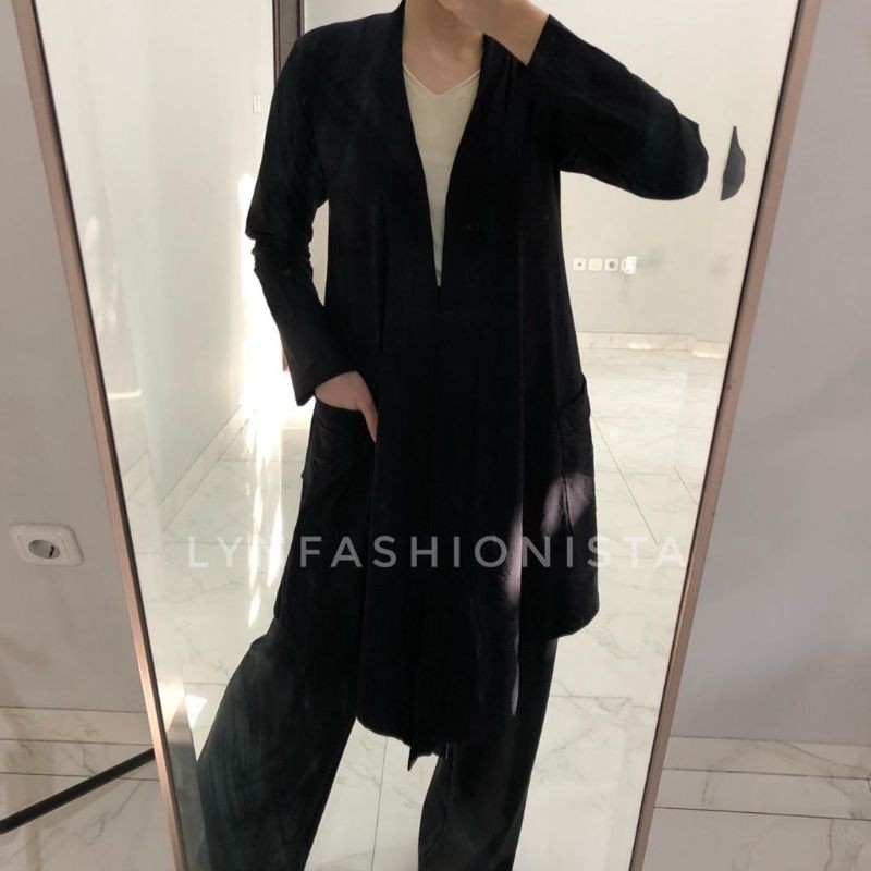 LYNFASHIONISTA-KARDIGAN WANITA PANJANG KAOS SPANDEK RAYON TEBAL ADEM MURAH/VIVIAN