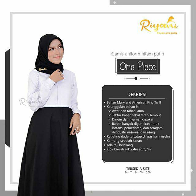 Gamis hitam putih one piece Ori by riyani