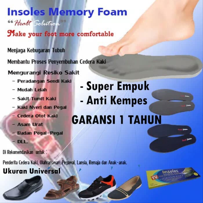 Insole Alas Sepatu - Alas Sandal - Alas Kaki Empuk - Insole memory foam