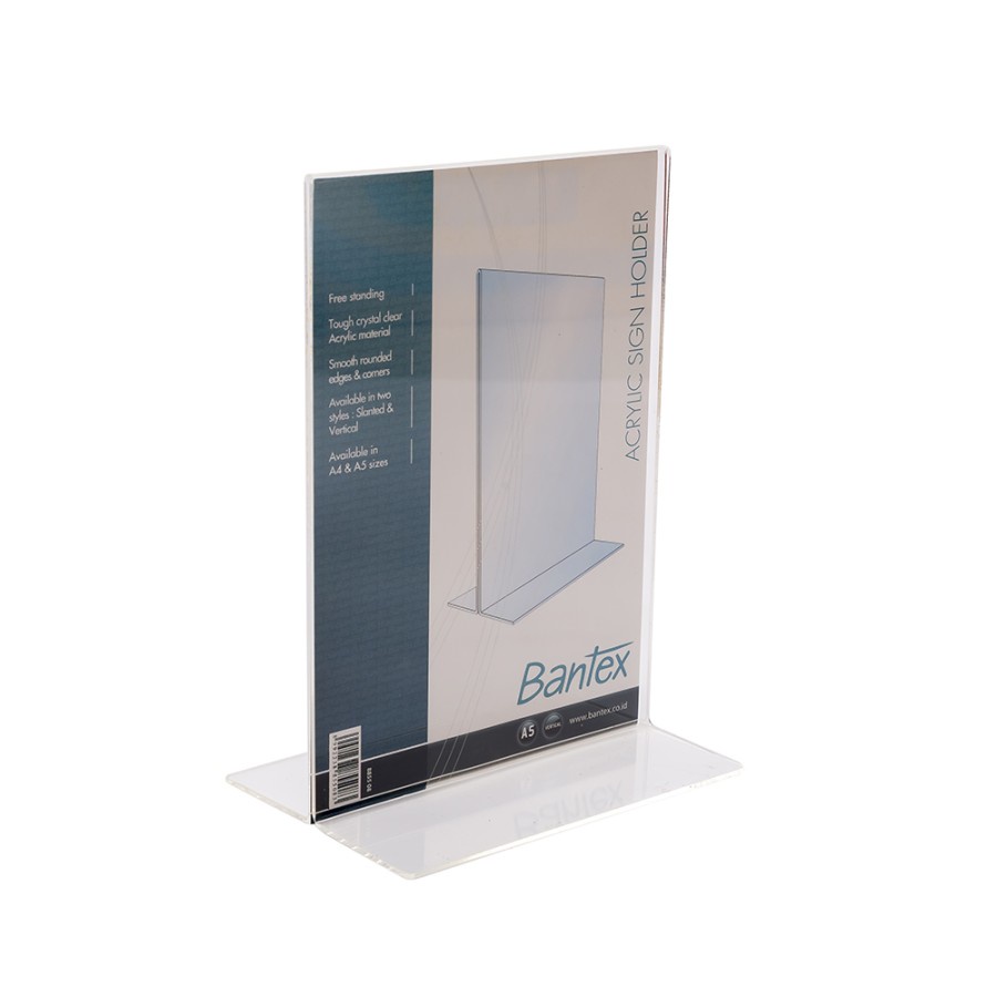 Bantex Stand Up Sign Holder A5 Transparent 8855 08