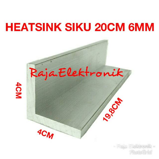 Heatsink Siku L 20cm 6mm 4x4 Heat Sink 20 cm Plat Pendingin Aluminium Cooler Cooling
