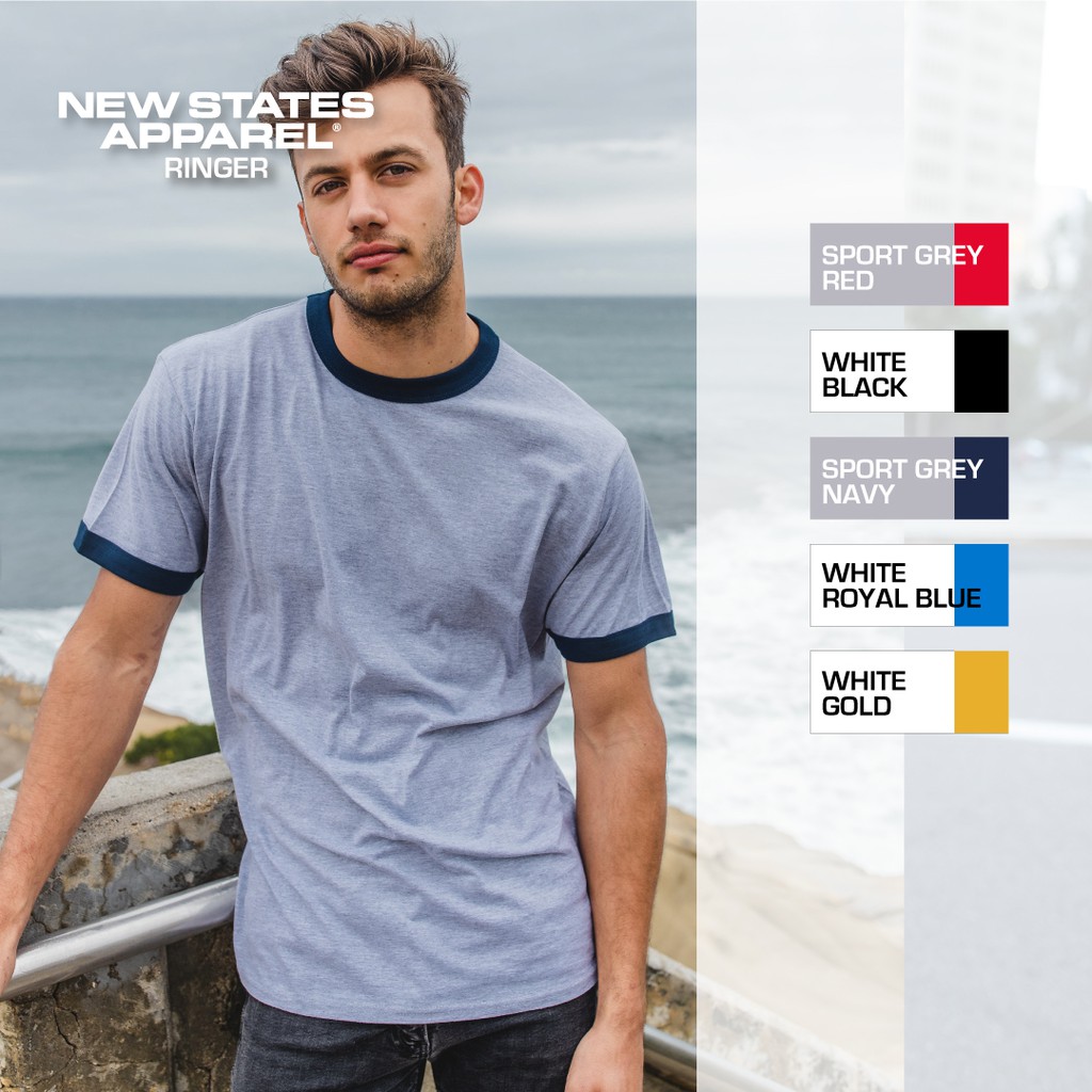 Kaos Polos Ringer New States Apparel Premium Cotton 7250 Cotton Combed 24s Bahan Adem (Part2)