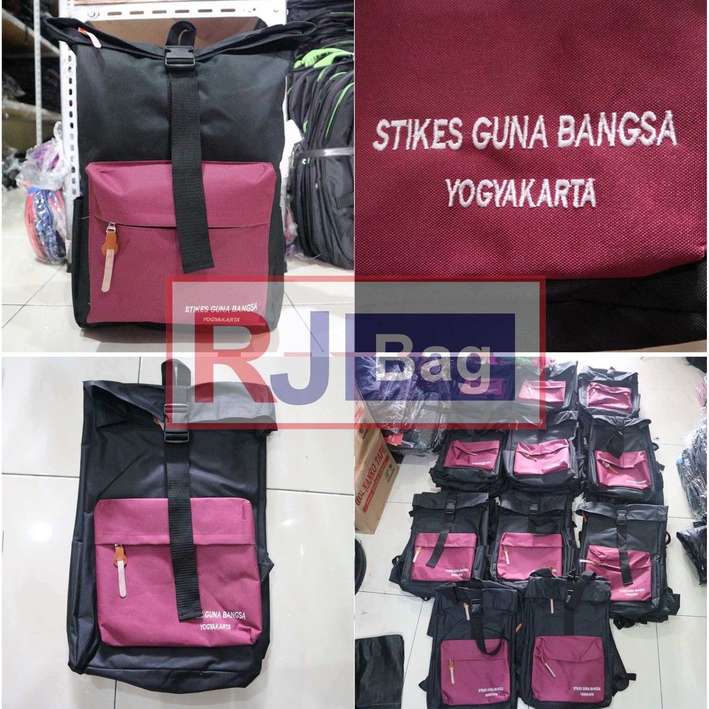 Produksi Ransel Seminar Stikes Guna Bangsa Diklat Promosi Murah Ransel Kerja Cowok Hitam Anak Distro Bagus Tas Kuliah