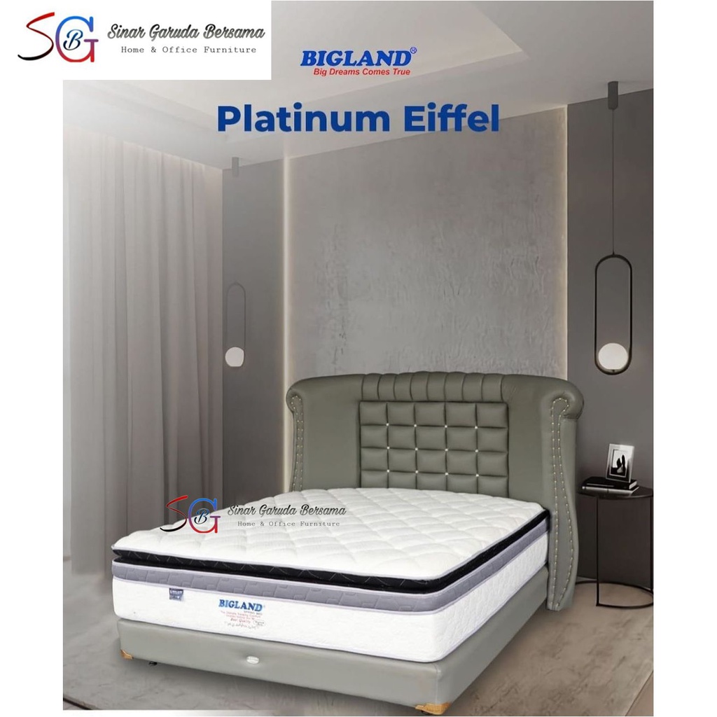 BIGLAND PLATINUM SERIES KASUR SPRING BED EMPUK / KASUR LENGKAP UKURAN BIGLAND PLATINUM EIFFEL