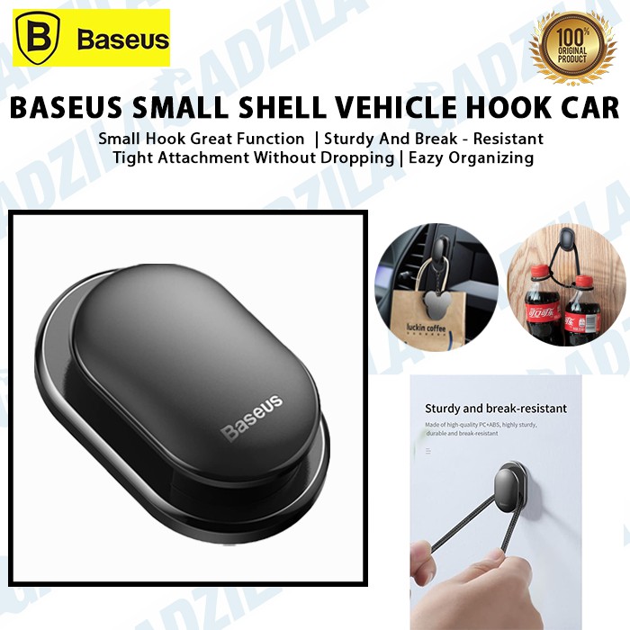 BASEUS Small Shell Vehicle Hook Car - Tempelan Gantungan Mini Lem 3M