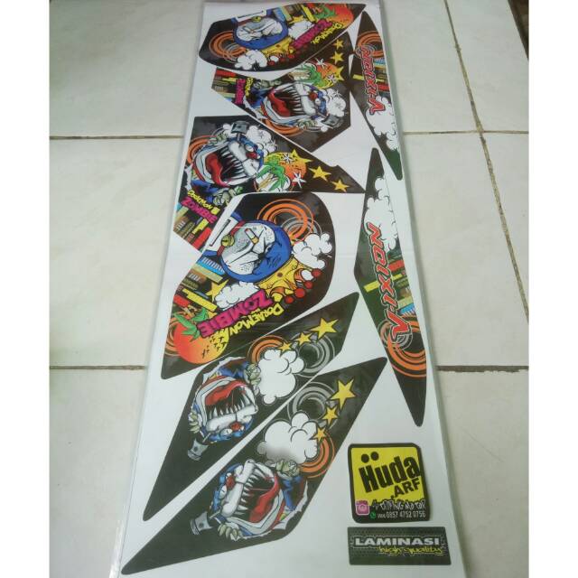 Striping Lis Sticker Variasi New Vixion Lighting Nvl Doraemon Zombie Htam Biru Merah