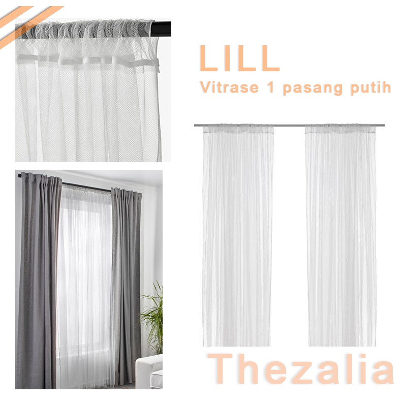 Vitrase Gorden 1 pasang  putih / Gorden Putih Tipis  / Vitrase Gorden Putih Polos
