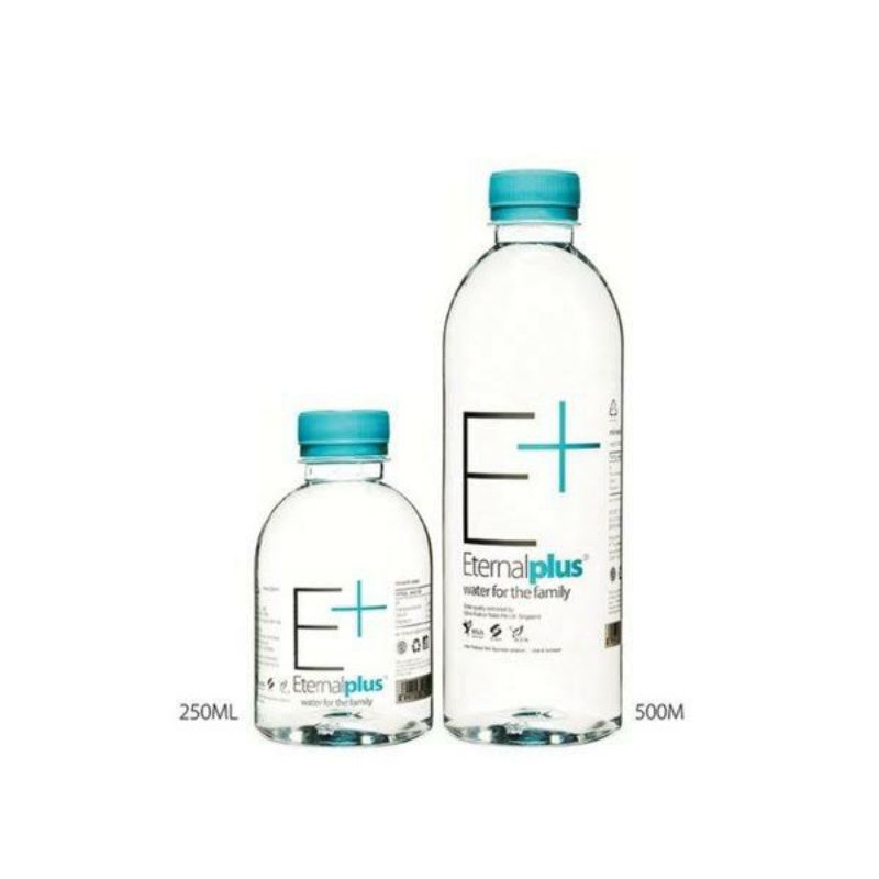 The 500ML / 250ML SATUAN Eternalplus Water is here air mineral E+ E plus PH 8 eplus