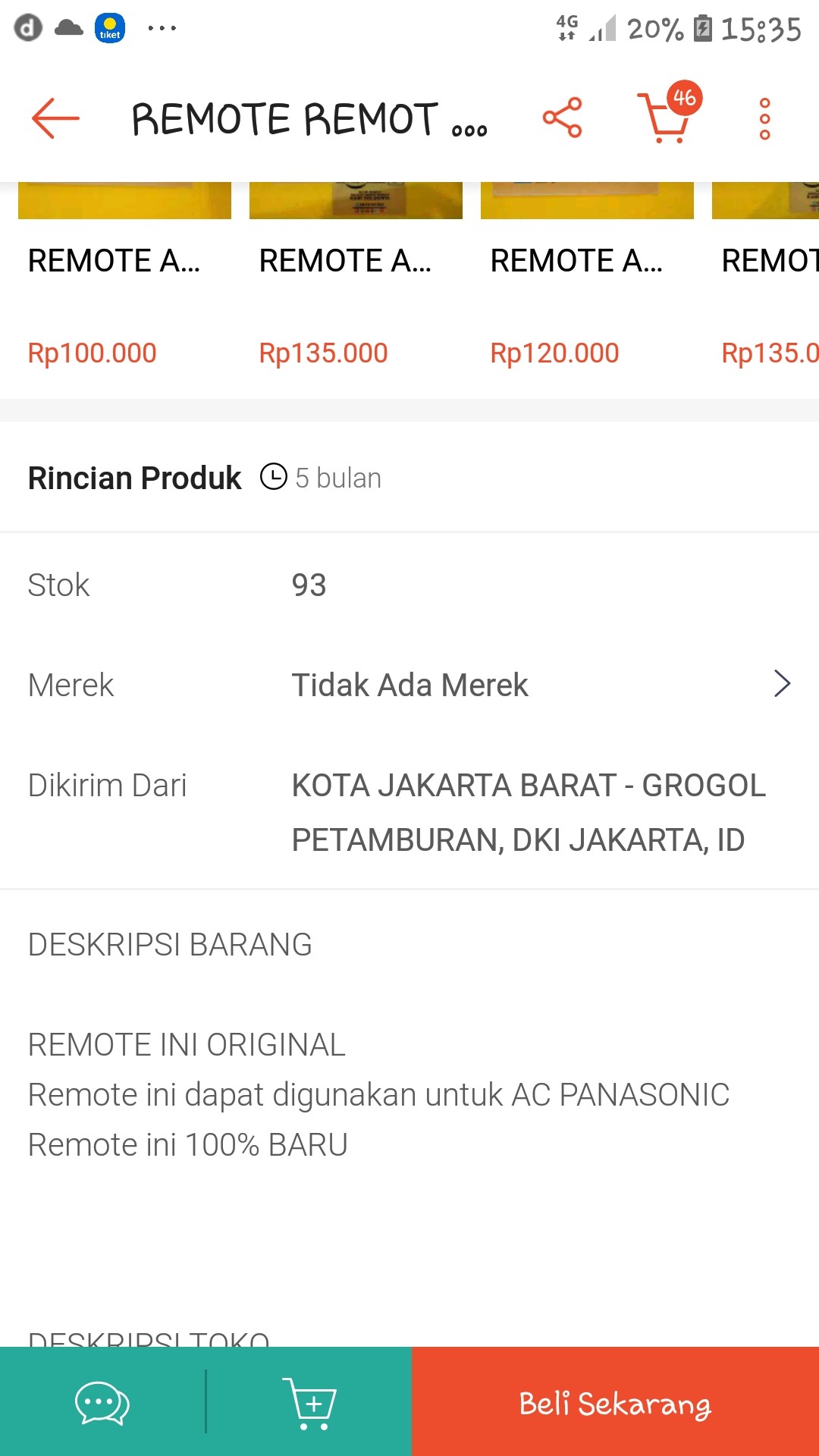 Remote Remot Ac Panasonic Ecosmart Original