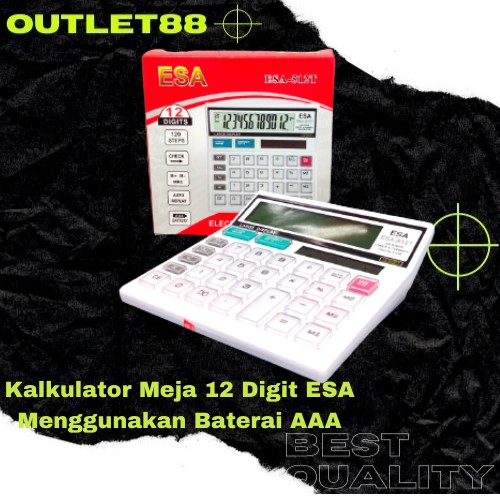 

Kalkulator Meja ESA 512T 12 Digits - Calculator Dagang Warung Hitung Check & Correct Tombol Mika