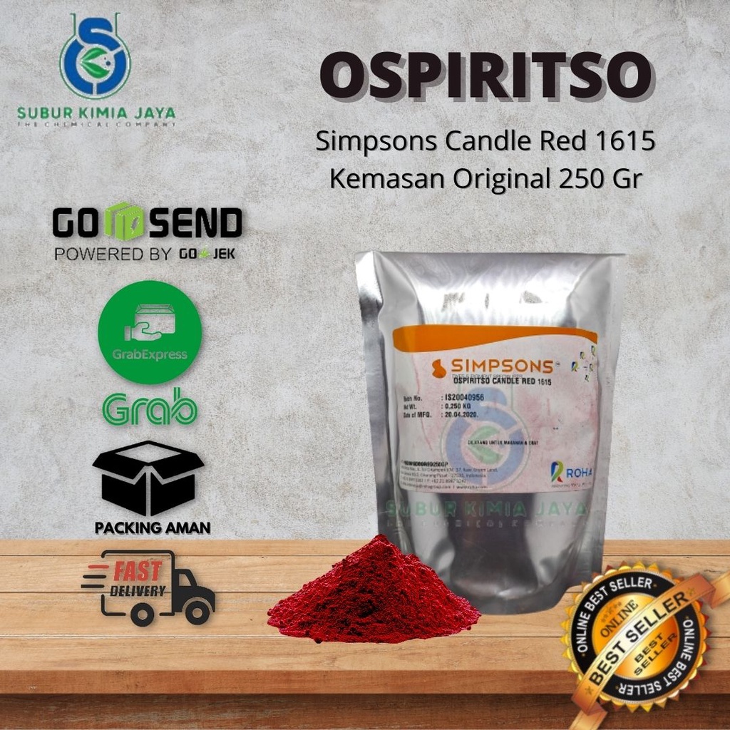 

Ospiritso Candle Red 1615 Pewarna Merah Basis Minyak / Solvent / Pewarna Minyak / Pewarna Lilin / OSP 250 gr